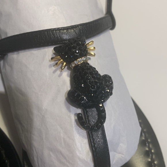 Mariarosaria Ferrara handmade in Italy sandals Swarovski crystal cats - Picture 2 of 11